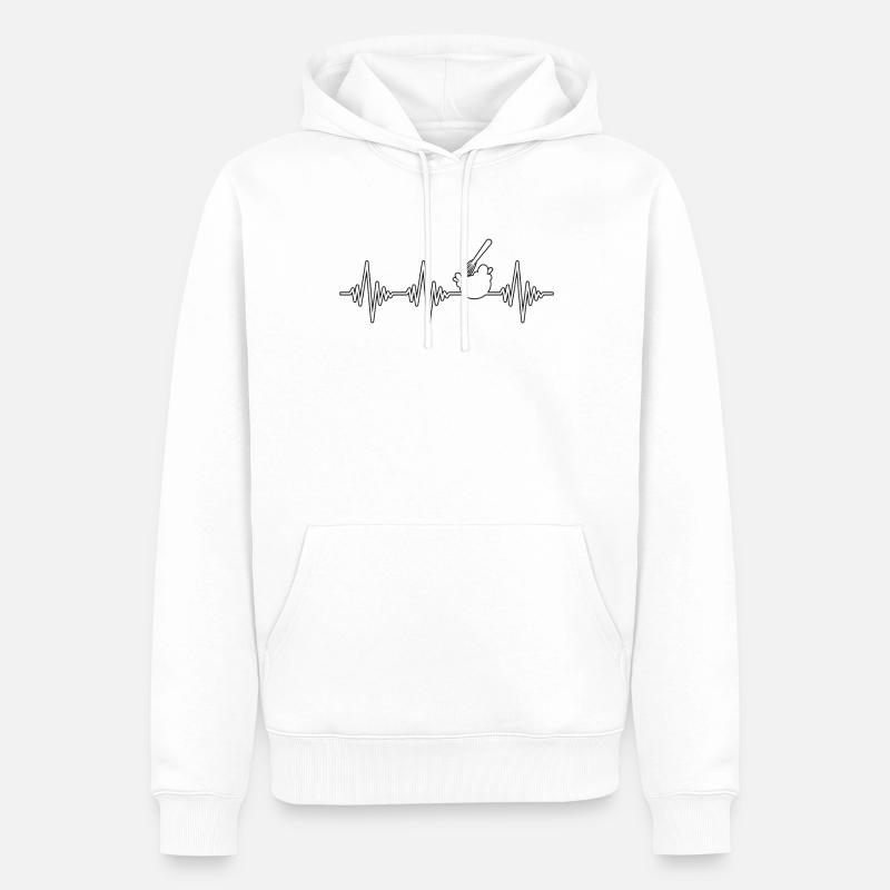 Rythme cardiaque de cuisson - Sweat à capuche Premium bio Homme - blanc