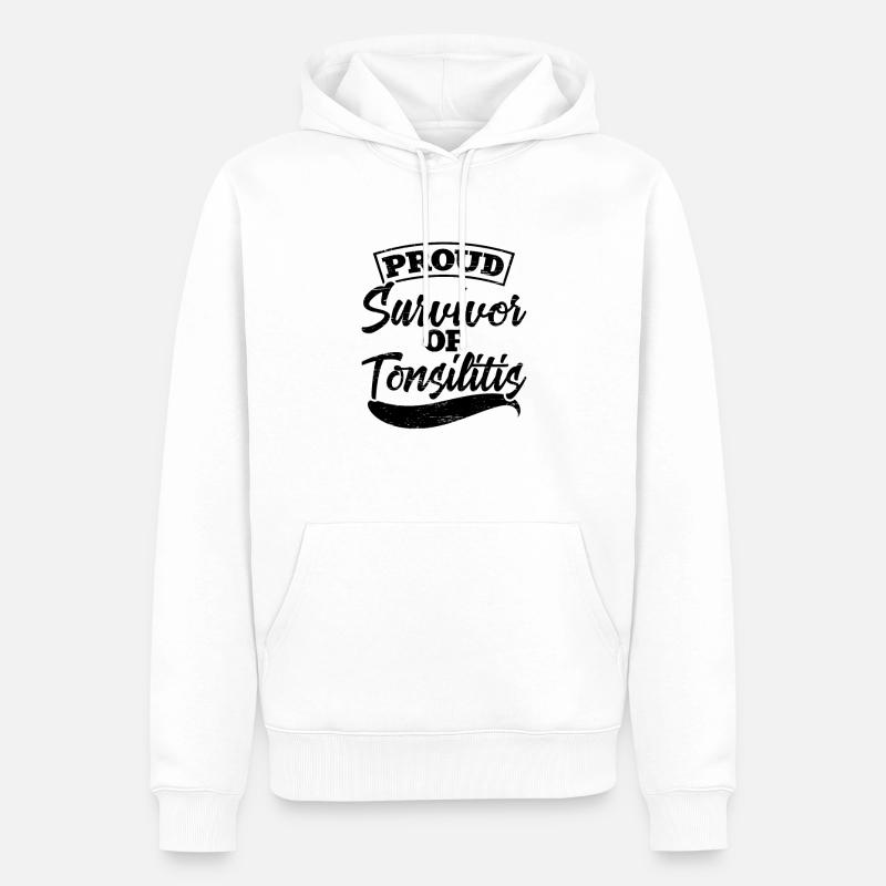 Stolzer Überlebender Einer Tonsillitis - Männer Premium Bio Hoodie - Weiß