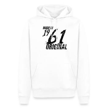 Fait En 1961 Année de naissance 1961 Anniversaire Femmes - Sweat à capuche Premium bio Homme - blanc - Devant - Nico (187cm)