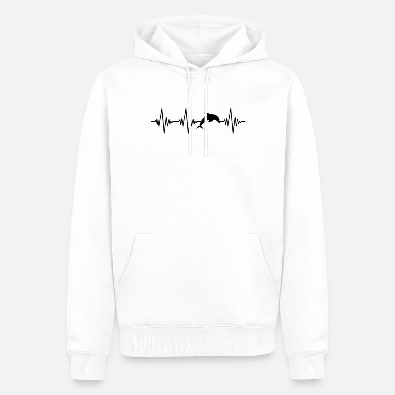 Battement de cœur de dauphin - Sweat à capuche Premium bio Homme - blanc