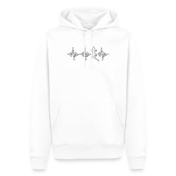 Eidechse Herzschlag - Männer Premium Bio Hoodie - Weiß - Vorne - Nico (187cm)