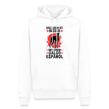 Das Leben ist besser mit einem Galgo Espanol - Männer Premium Bio Hoodie - Weiß - Vorne - Nico (187cm)
