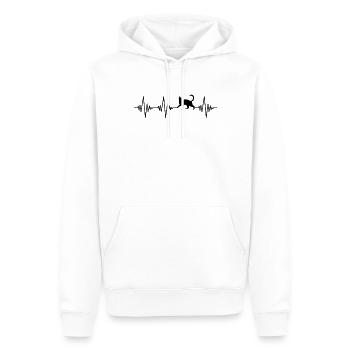 Battement de cœur de chat - Sweat à capuche Premium bio Homme - blanc - Devant - Nico (187cm)