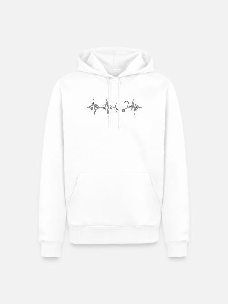 Schaf Herzschlag - Männer Premium Bio Hoodie - Weiß