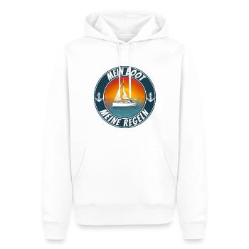 Mein Boot meine Regeln Segelboot - Männer Premium Bio Hoodie - Weiß - Vorne - Nico (187cm)