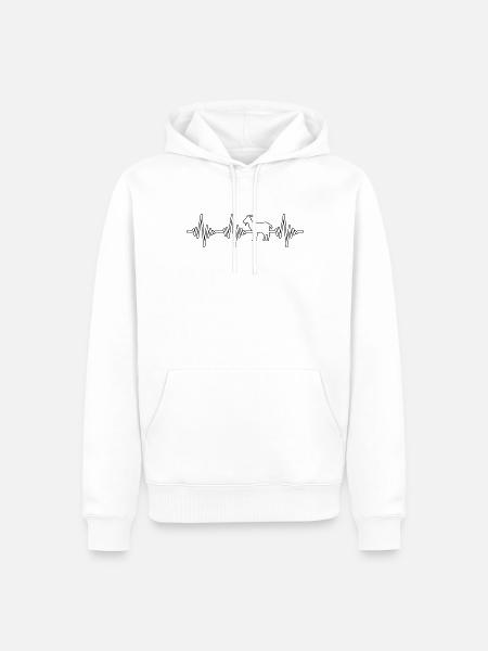 Ziege Herzschlag - Männer Premium Bio Hoodie - Weiß