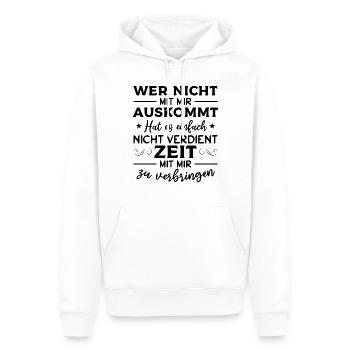Wer nicht mit mir auskommt hat es einfach nicht - Männer Premium Bio Hoodie - Weiß - Vorne - Nico (187cm)