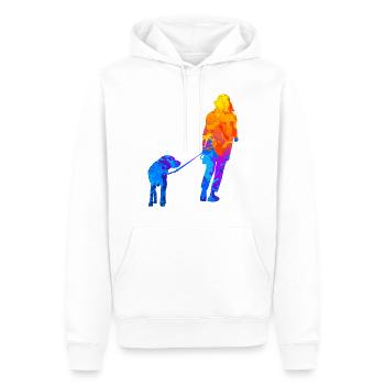 Maître Chien propriétaire Mistress Dog Walk - Sweat à capuche Premium bio Homme - blanc - Devant - Nico (187cm)