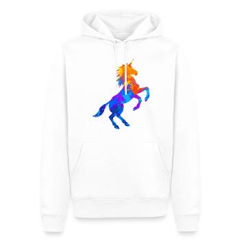 Einhorn Silhouette Einhörner Fabelwesen Splash - Männer Premium Bio Hoodie - Weiß - Vorne - Nico (187cm)