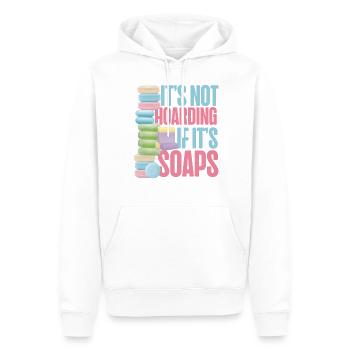 Fabrication de savon Artisanat Ce n’est pas - Sweat à capuche Premium bio Homme - blanc - Devant - Nico (187cm)