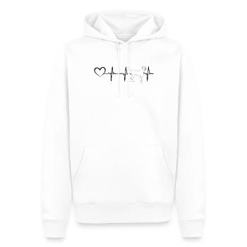 Heartbeat Hundeliebhaber Herzschlag Herz - Männer Premium Bio Hoodie - Weiß - Vorne - Nico (187cm)