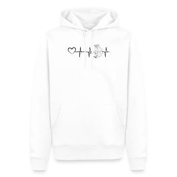 Monkey Heartbeat Heart Monkey Lover Chimpanzé Singe - Sweat à capuche Premium bio Homme - blanc - Devant - Nico (187cm)