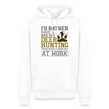 Chasseur de cerfs buck J’aurais - Sweat à capuche Premium bio Homme - blanc - Devant - Nico (187cm)