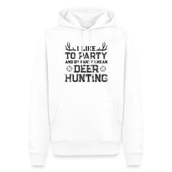 Chasseur de cerfs buck que j’aime - Sweat à capuche Premium bio Homme - blanc - Devant - Nico (187cm)