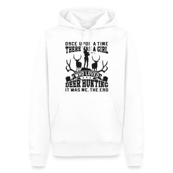 Buck Deer Chasse Hunter Girl Une fois - Sweat à capuche Premium bio Homme - blanc - Devant - Nico (187cm)