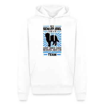 Schafpudel und Ich zotthaariger Hütepudel - Männer Premium Bio Hoodie - Weiß - Vorne - Nico (187cm)