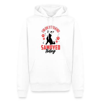 Samoyed only talk to my Samoyed spitz - Men’s Premium Organic Hoodie - white - Front - Nico (187cm)