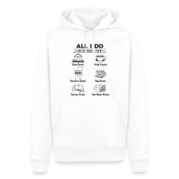 Everything I do in my spare time - Books - Men’s Premium Organic Hoodie - white - Front - Nico (187cm)