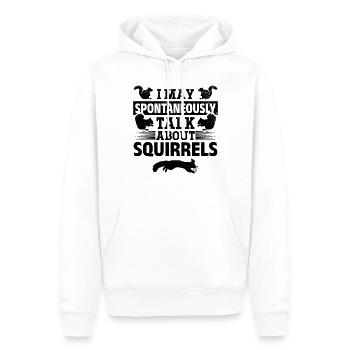 Lustiges Eichhörnchen Ich kann spontan über - Männer Premium Bio Hoodie - Weiß - Vorne - Nico (187cm)