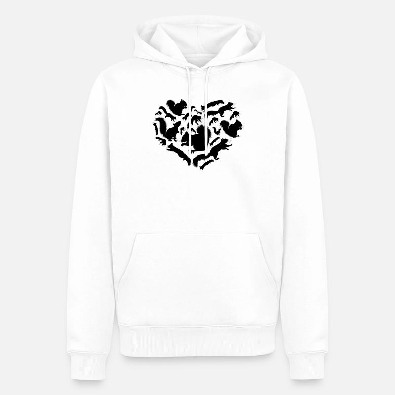 Écureuil avec écureuil, écureuil doux - Sweat à capuche Premium bio Homme - blanc