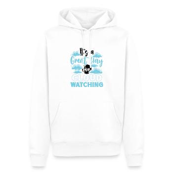 Cloud Watcher Météorologie Météorologue Nuage - Sweat à capuche Premium bio Homme - blanc - Devant - Nico (187cm)