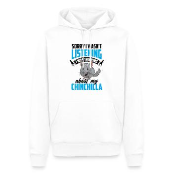 Chinchilla a pensé à la souris laineuse - Sweat à capuche Premium bio Homme - blanc - Devant - Nico (187cm)
