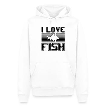 I love fish - Men’s Premium Organic Hoodie - white - Front - Nico (187cm)