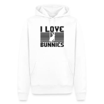 I love bunnies - Men’s Premium Organic Hoodie - white - Front - Nico (187cm)
