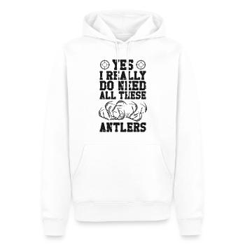 Buck Deer Hunting Hunter Vintage - Sweat à capuche Premium bio Homme - blanc - Devant - Nico (187cm)