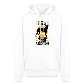 Alles ist besser mit einem Dogo Argentino - Männer Premium Bio Hoodie - Weiß - Vorne - Nico (187cm)