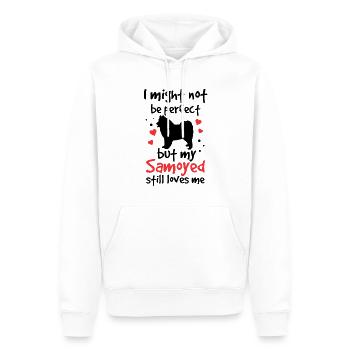 Samojede ist nicht perfekt Samojedenspitz - Männer Premium Bio Hoodie - Weiß - Vorne - Nico (187cm)
