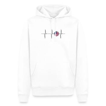 Basketball EKG Herzsschlag USA - Männer Premium Bio Hoodie - Weiß - Vorne - Nico (187cm)
