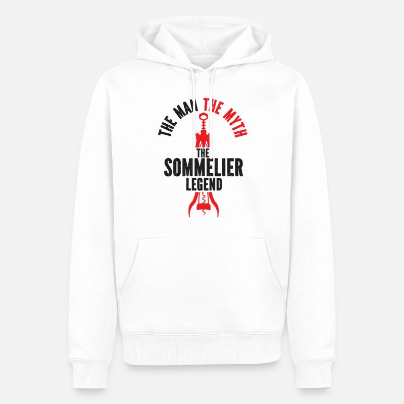 Sommelier Wine Drinking Tasting - Männer Premium Bio Hoodie - Weiß