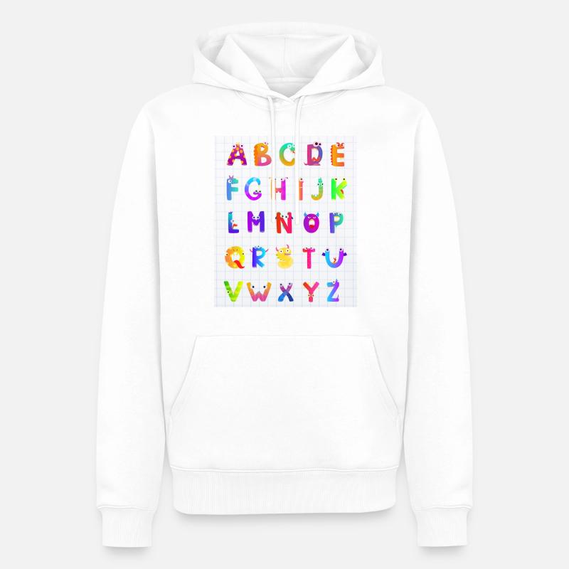 A B C Grerman - Sweat à capuche Premium bio Homme - blanc