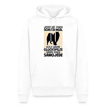 Samojede ist mein Schutzengel Schlittenhund - Männer Premium Bio Hoodie - Weiß - Vorne - Nico (187cm)