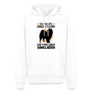 Suchte meinen Samojede Schlittenhund - Männer Premium Bio Hoodie - Weiß - Vorne - Nico (187cm)
