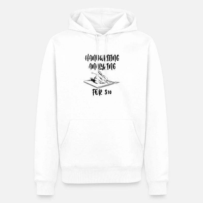 Handwriting Reader Handwriting Reading Funny - Men’s Premium Organic Hoodie - white