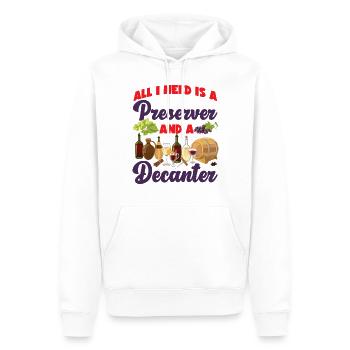 Dégustation de vin de sommelier - Sweat à capuche Premium bio Homme - blanc - Devant - Nico (187cm)