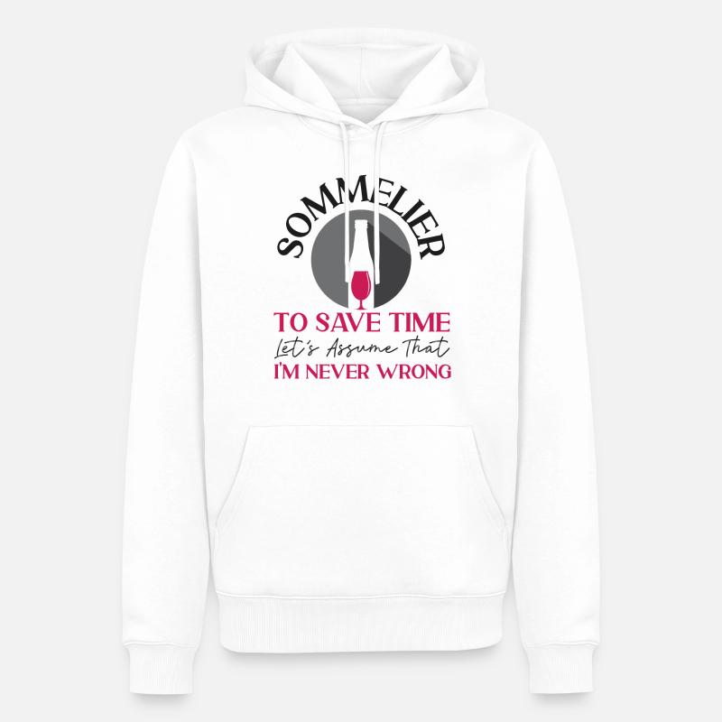 Sommelier Wine Drinking Tasting - Männer Premium Bio Hoodie - Weiß