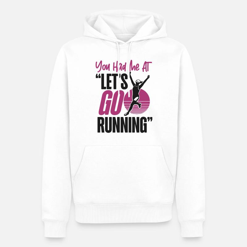 Running Runner Half Marathon - Männer Premium Bio Hoodie - Weiß