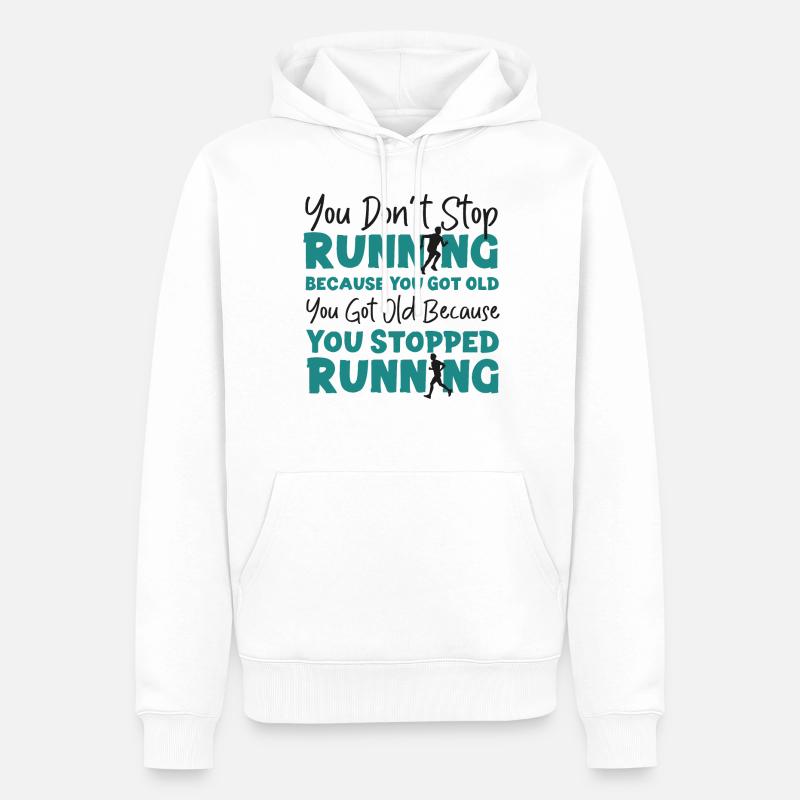Running Runner Half Marathon - Männer Premium Bio Hoodie - Weiß