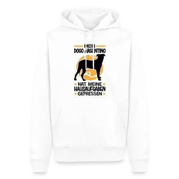 Dogo Argentino hat meine Hausaufgaben gefressen - Männer Premium Bio Hoodie - Weiß - Vorne - Nico (187cm)