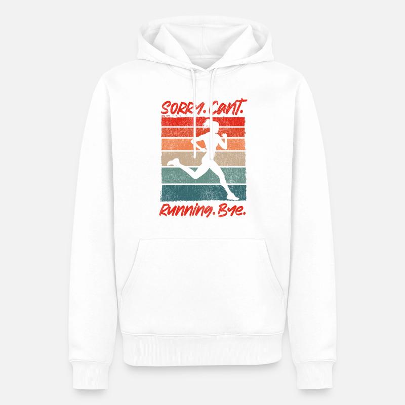 Running Runner Semi-Marathon Rétro - Sweat à capuche Premium bio Homme - blanc