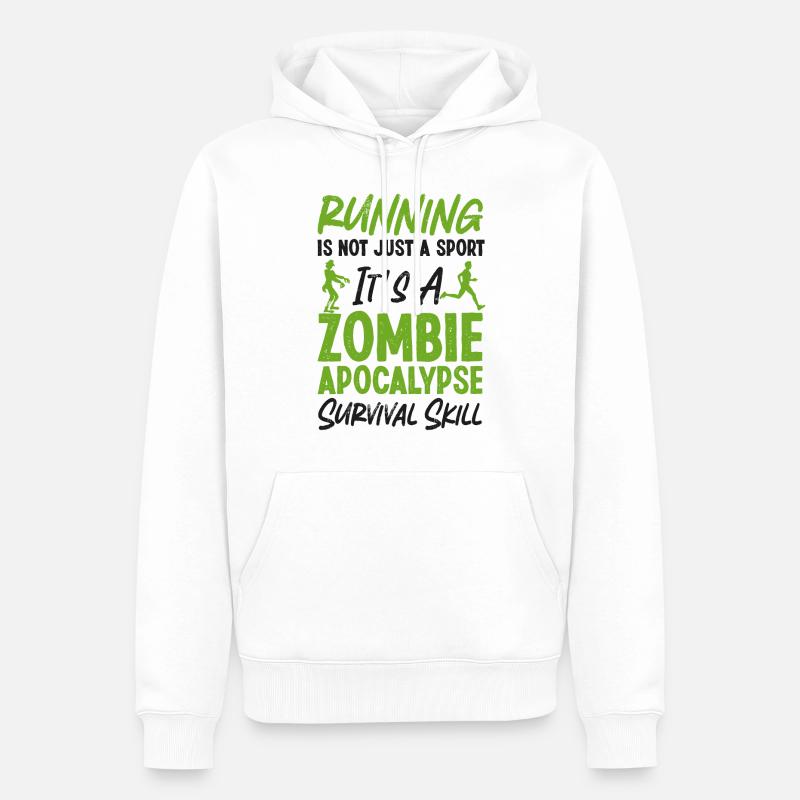 Running Runner Semi-Marathon - Sweat à capuche Premium bio Homme - blanc