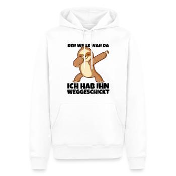 Dabbendes Faultier Spruch für Faulenzer - Männer Premium Bio Hoodie - Weiß - Vorne - Nico (187cm)