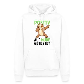 Dabbendes Faultier Spruch für Faulenzer - Männer Premium Bio Hoodie - Weiß - Vorne - Nico (187cm)