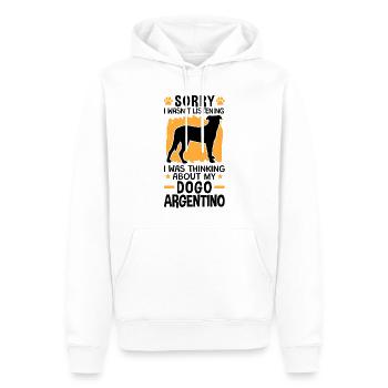 J’ai pensé à mon Dogo Argentino - Sweat à capuche Premium bio Homme - blanc - Devant - Nico (187cm)