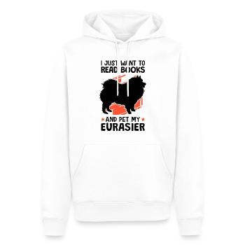 Bücher lesen und Eurasier streicheln Eurasier - Männer Premium Bio Hoodie - Weiß - Vorne - Nico (187cm)