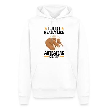 J’aime les fourmiliers d’Amérique du Sud - Sweat à capuche Premium bio Homme - blanc - Devant - Nico (187cm)