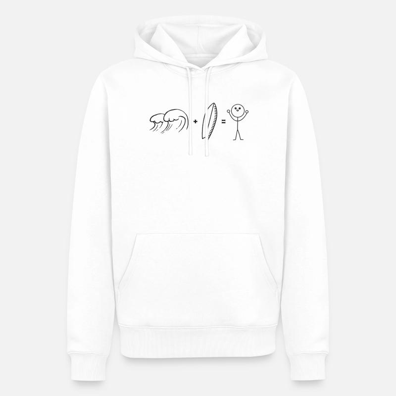 Surf, vagues, surf, surf, - Sweat à capuche Premium bio Homme - blanc